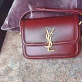 YSL 634306 Yves Saint Laurent Solferino Box small Shoulder Handbag Wine Red - luxibagsmall