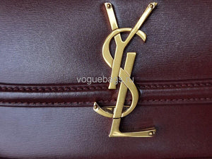YSL 634306 Yves Saint Laurent Solferino Box small Shoulder Handbag Wine Red - luxibagsmall