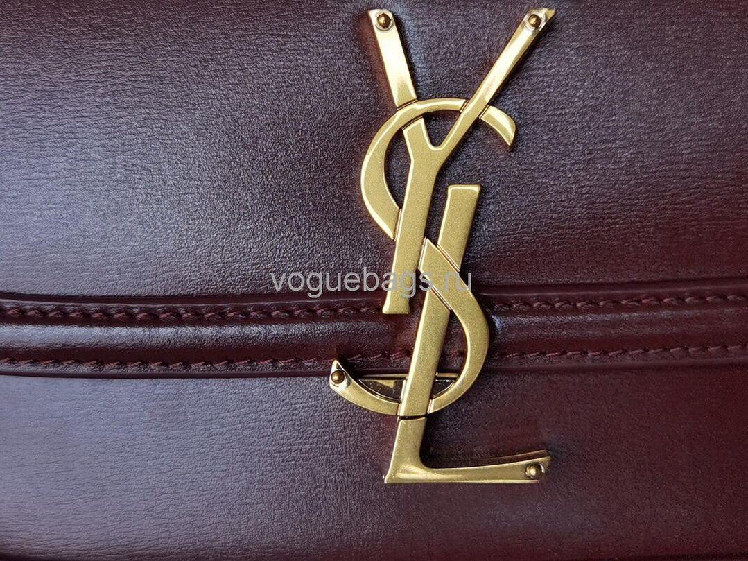 YSL 634306 Yves Saint Laurent Solferino Box small Shoulder Handbag Wine Red - luxibagsmall