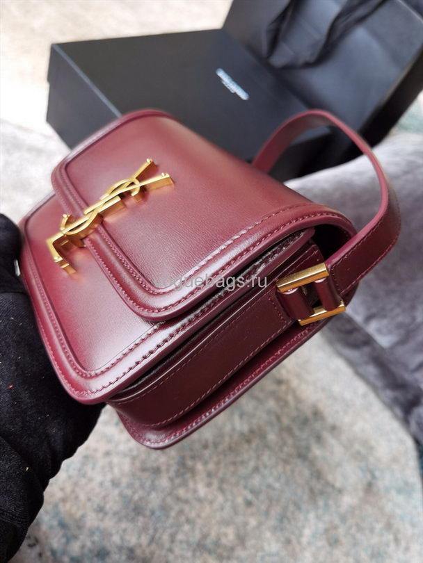 YSL 634306 Yves Saint Laurent Solferino Box small Shoulder Handbag Wine Red - luxibagsmall