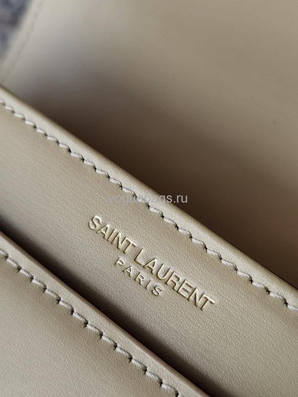YSL 634306 Yves Saint Laurent Solferino Box small Shoulder Handbag Beige - luxibagsmall