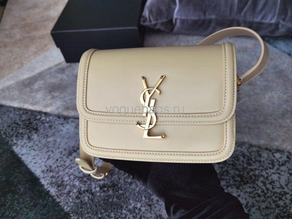 YSL 634306 Yves Saint Laurent Solferino Box small Shoulder Handbag Beige - luxibagsmall