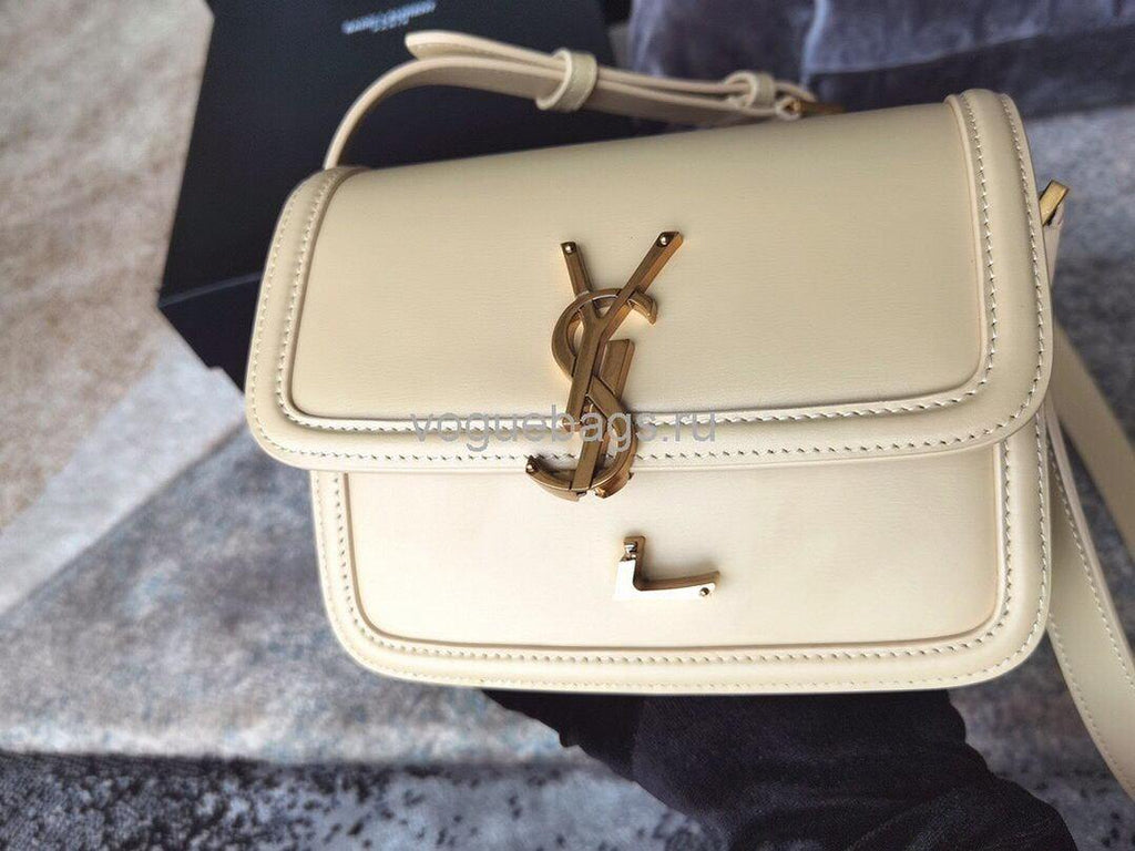 YSL 634306 Yves Saint Laurent Solferino Box small Shoulder Handbag Beige - luxibagsmall