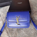 YSL 634306 Yves Saint Laurent Solferino Box small Shoulder Handbag Blue - luxibagsmall