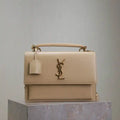 YSL 634723 SUNSET TOP HANDLE IN SMOOTH LEATHER Apricot