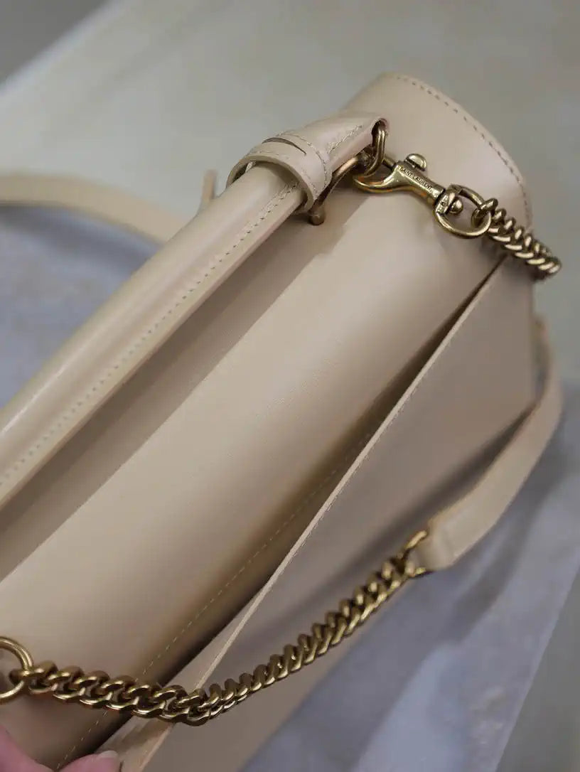 YSL 634723 SUNSET TOP HANDLE IN SMOOTH LEATHER Apricot
