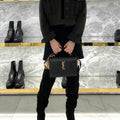 YSL 634723 SUNSET TOP HANDLE IN SMOOTH LEATHER Black