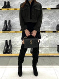 YSL 634723 SUNSET TOP HANDLE IN SMOOTH LEATHER Black
