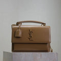 YSL 634723 SUNSET TOP HANDLE IN SMOOTH LEATHER Brown