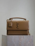 YSL 634723 SUNSET TOP HANDLE IN SMOOTH LEATHER Brown