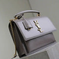 YSL 634723 SUNSET TOP HANDLE IN SMOOTH LEATHER Gray