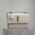 YSL 634723 SUNSET TOP HANDLE IN SMOOTH LEATHER White