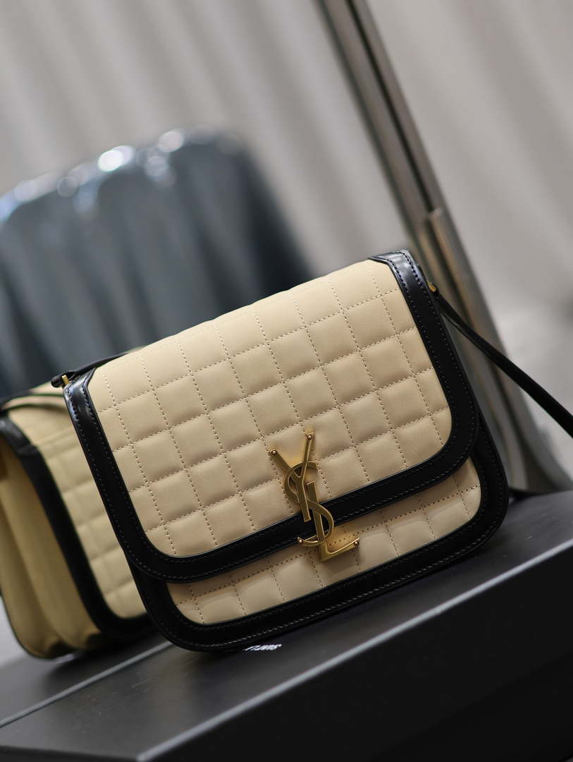 YSL 635025 Saint Laurent Solferino Medium Soft Satchel In Lambsikn Leather Apricot