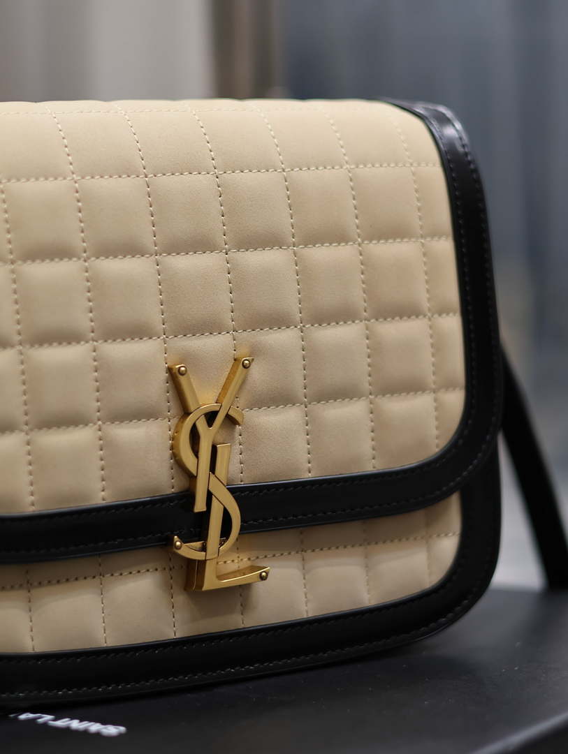 YSL 635025 Saint Laurent Solferino Medium Soft Satchel In Lambsikn Leather Apricot