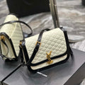 YSL 635025 Saint Laurent Solferino Medium Soft Satchel In Lambsikn Leather Beige - Default Title - View 1