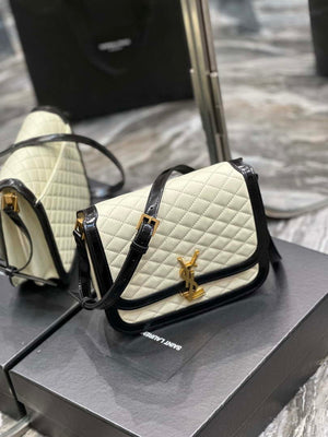 YSL 635025 Saint Laurent Solferino Medium Soft Satchel In Lambsikn Leather Beige - Default Title - View 1