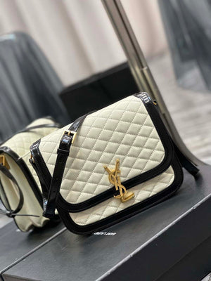 YSL 635025 Saint Laurent Solferino Medium Soft Satchel In Lambsikn Leather Beige - Default Title - View 2
