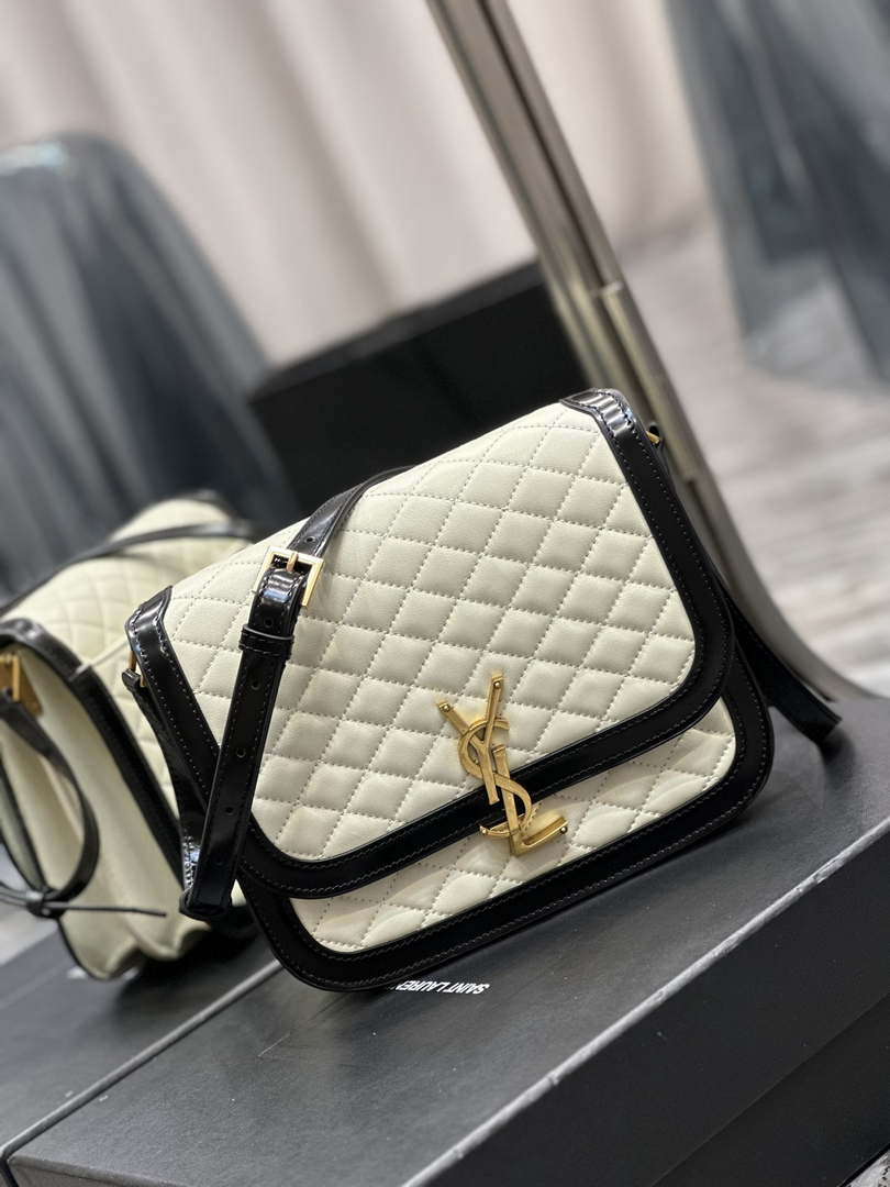 YSL 635025 Saint Laurent Solferino Medium Soft Satchel In Lambsikn Leather Beige