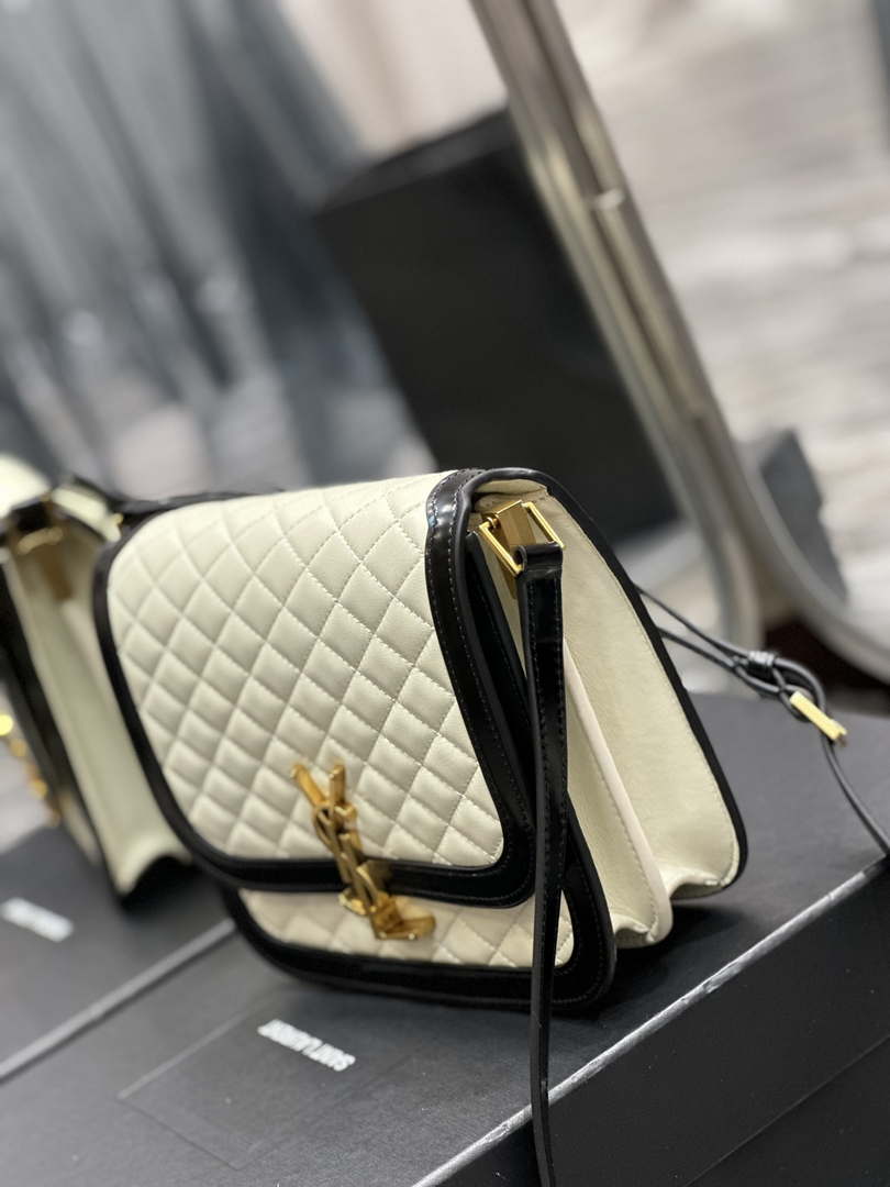 YSL 635025 Saint Laurent Solferino Medium Soft Satchel In Lambsikn Leather Beige - Default Title - View 3