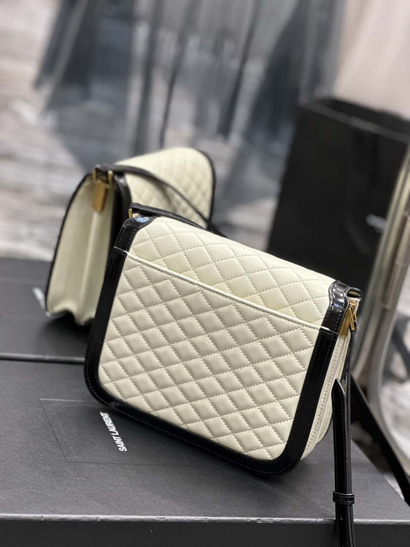 YSL 635025 Saint Laurent Solferino Medium Soft Satchel In Lambsikn Leather Beige - Default Title - View 4