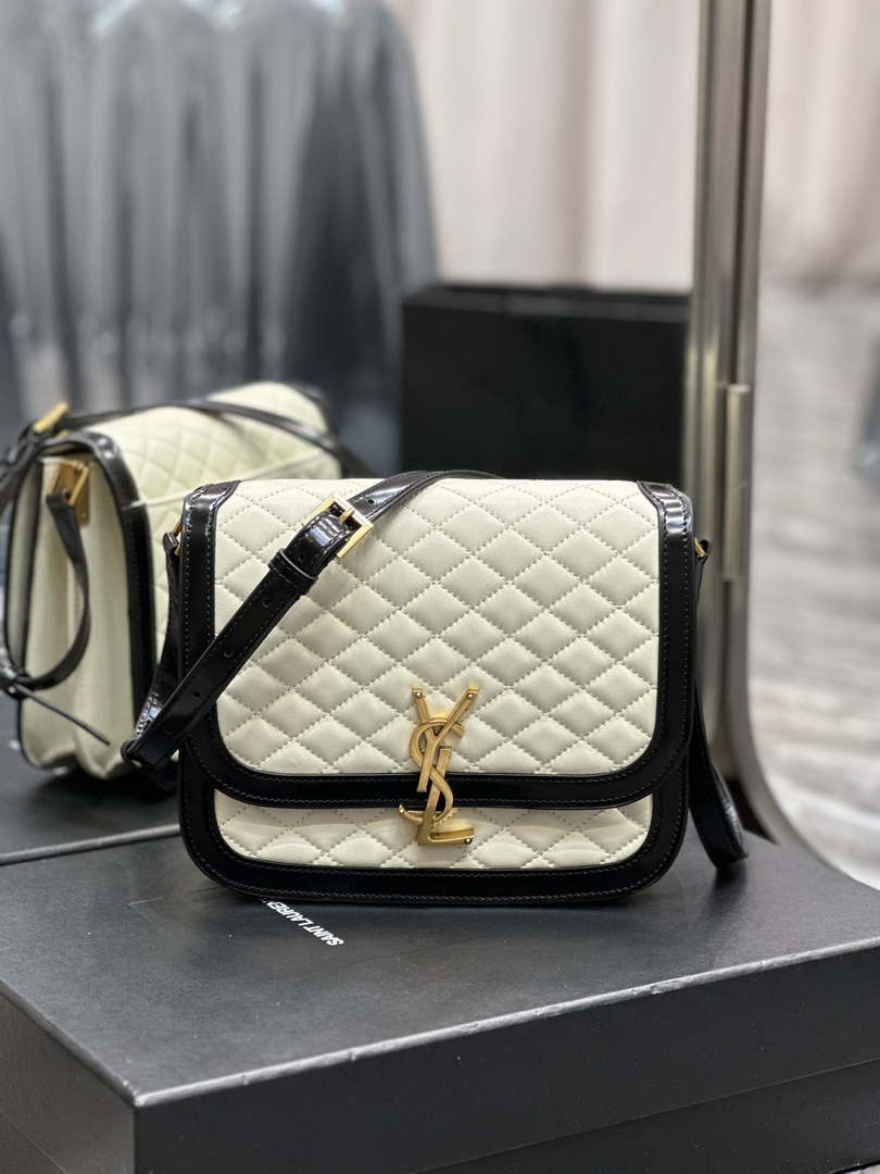 YSL 635025 Saint Laurent Solferino Medium Soft Satchel In Lambsikn Leather Beige - Default Title - View 7