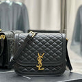YSL 635025 Saint Laurent Solferino Medium Soft Satchel In Lambsikn Leather Black - Default Title - View 1