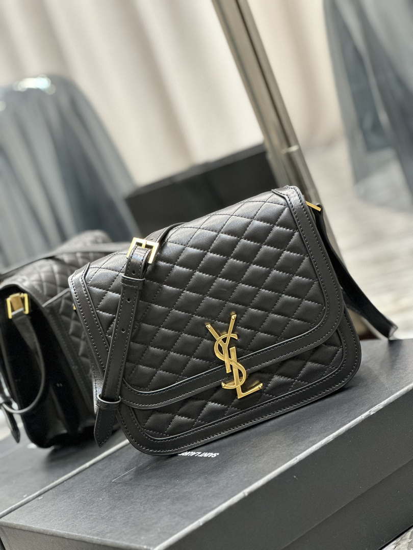 YSL 635025 Saint Laurent Solferino Medium Soft Satchel In Lambsikn Leather Black