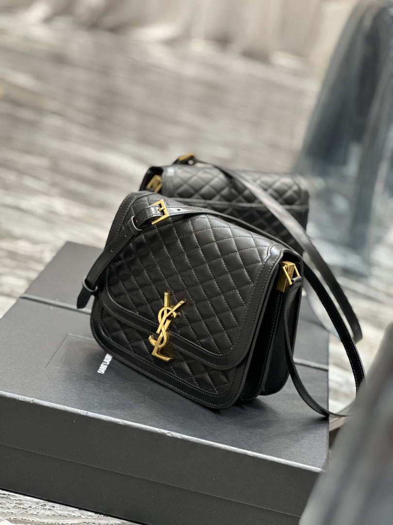 YSL 635025 Saint Laurent Solferino Medium Soft Satchel In Lambsikn Leather Black - Default Title - View 3