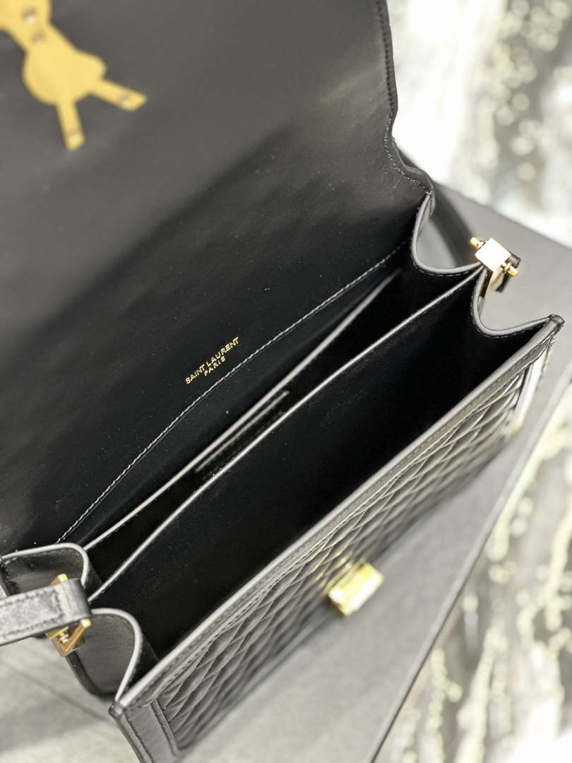 YSL 635025 Saint Laurent Solferino Medium Soft Satchel In Lambsikn Leather Black