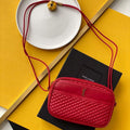 YSL 648990 Victoire Camera Bag In Quilted Lambskin Red