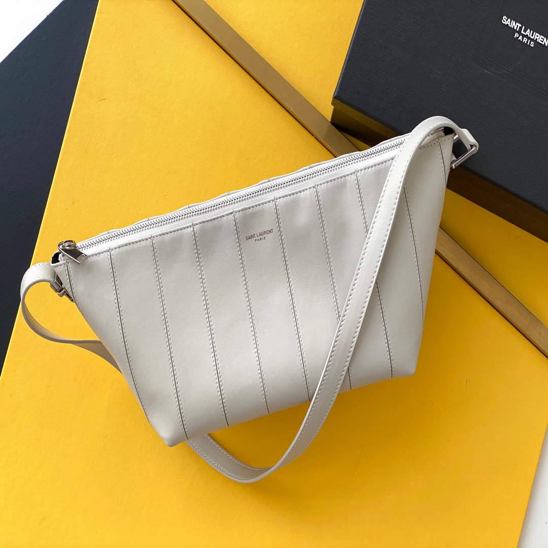 YSL 667490 Yves Saint Laurent LE Monogramme Crossbody Bag White - Default Title - View 1