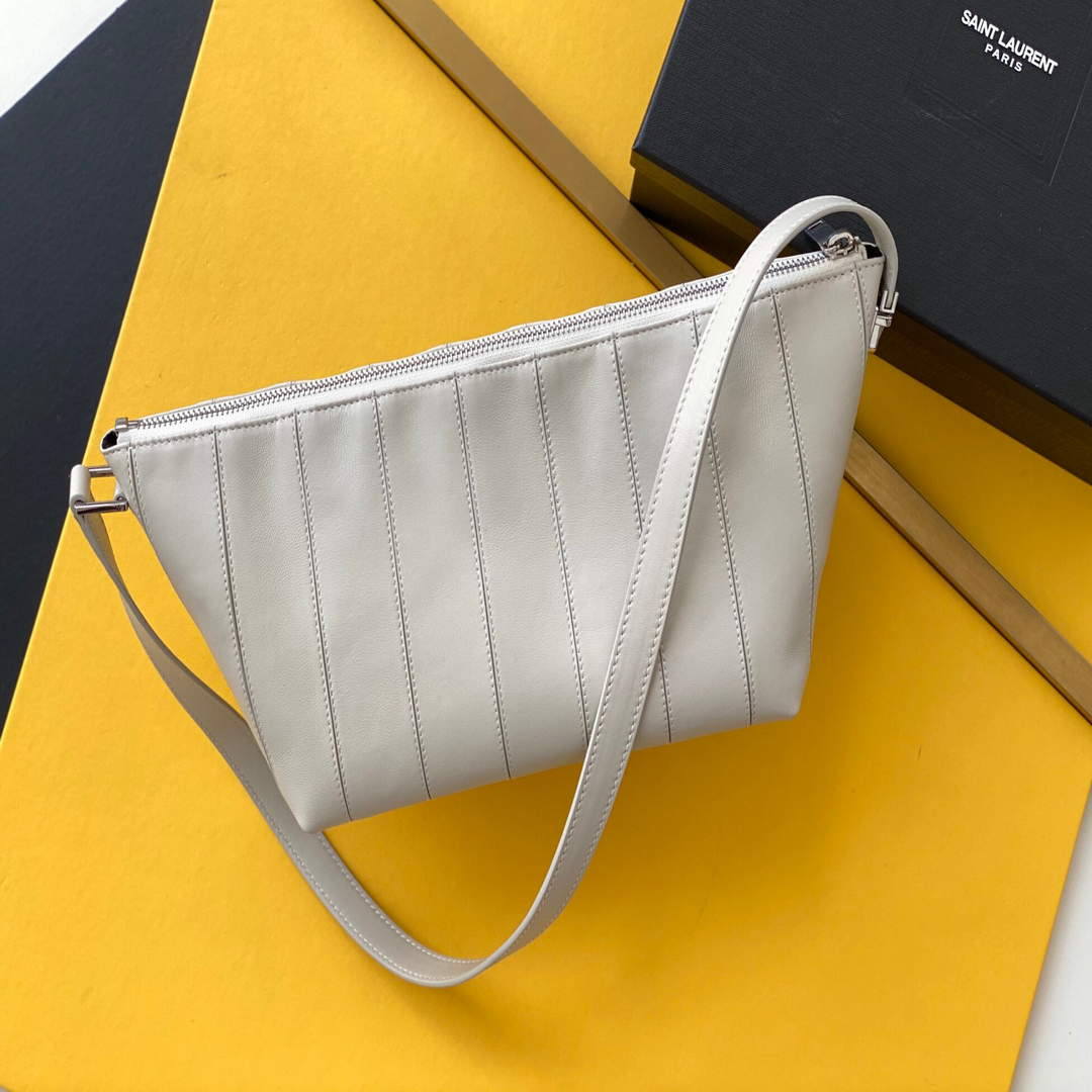 YSL 667490 Yves Saint Laurent LE Monogramme Crossbody Bag White