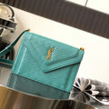 YSL 668863 Gaby Satchel In Quilted Lambskin SEA turquoise - Default Title - View 1