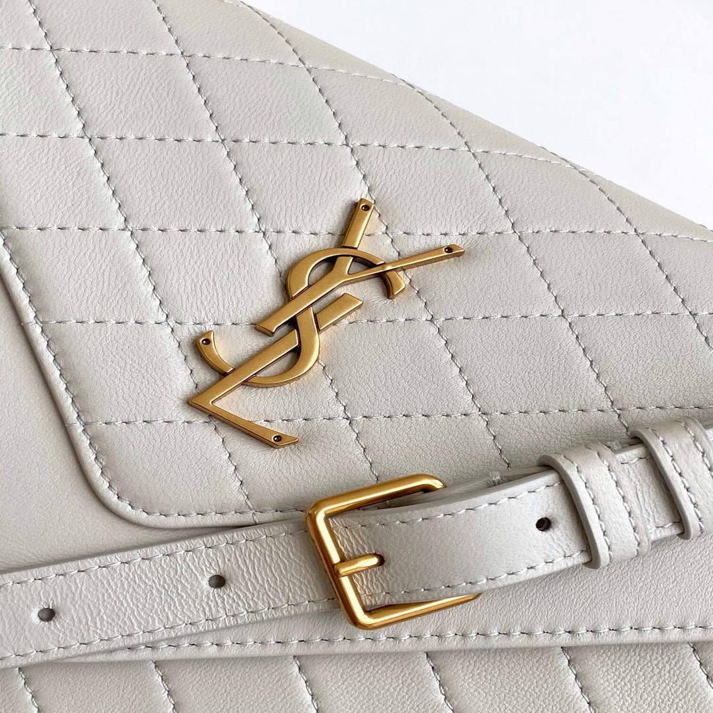 YSL 668863 Yves Saint Laurent Gaby Satchel in Vintage Lambskin White