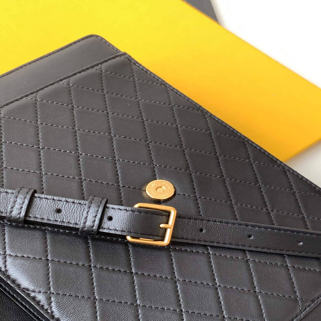 YSL 668863 Yves Saint Laurent Gaby Satchel in Vintage Lambskin Black