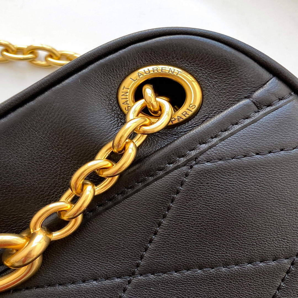 YSL 669308 Le Maillon Small Chain Bag In Quilted Lambskin Black