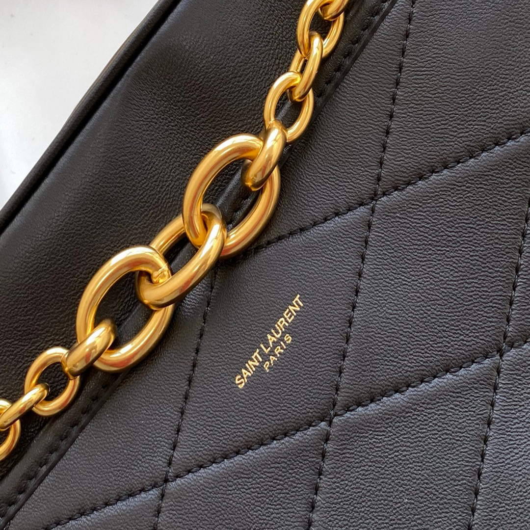 YSL 669308 Le Maillon Small Chain Bag In Quilted Lambskin Black
