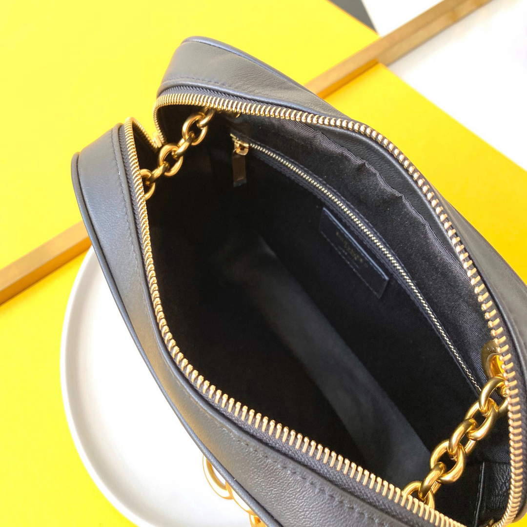 YSL 669308 Le Maillon Small Chain Bag In Quilted Lambskin Black - Default Title - View 8