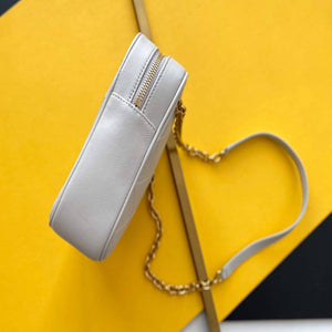 YSL 669308 Le Maillon Small Chain Bag In Quilted Lambskin White - Default Title - View 3