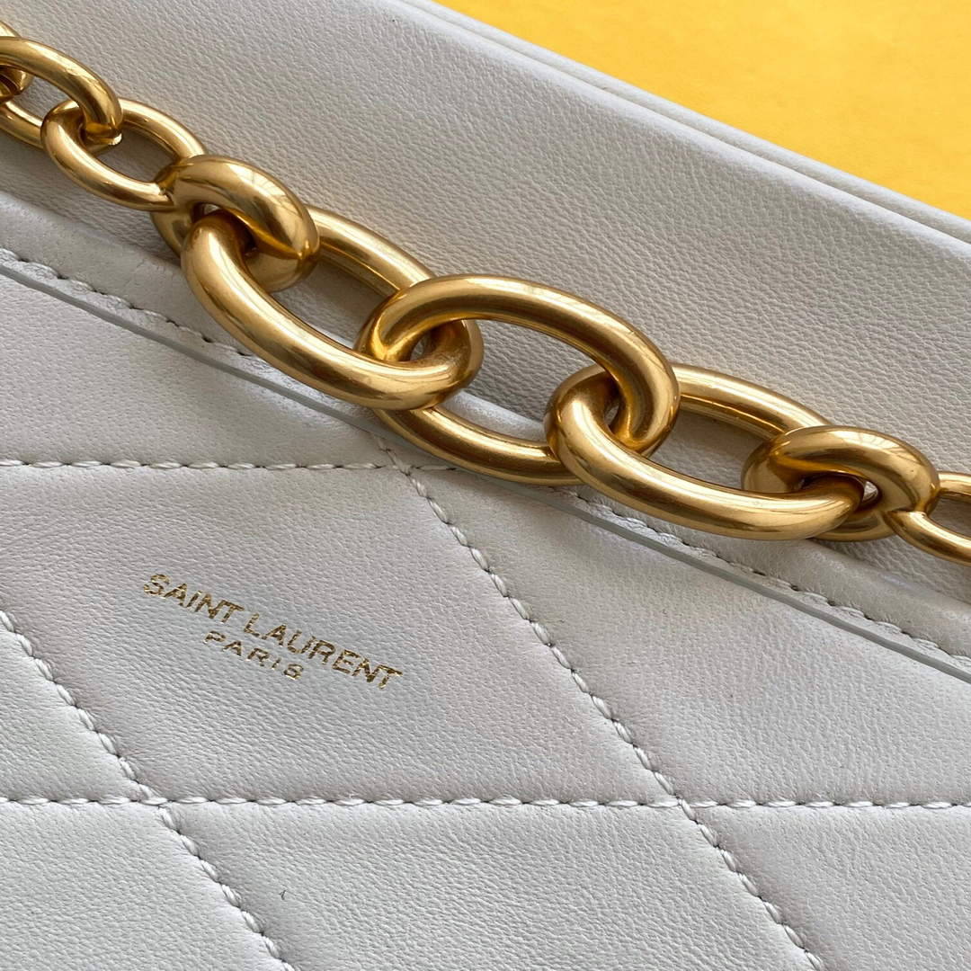 YSL 669308 Le Maillon Small Chain Bag In Quilted Lambskin White - Default Title - View 5