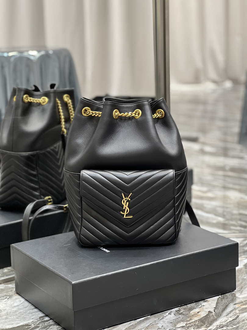 YSL 672609 Joe Backpack In Lambskin Black - Default Title - View 1