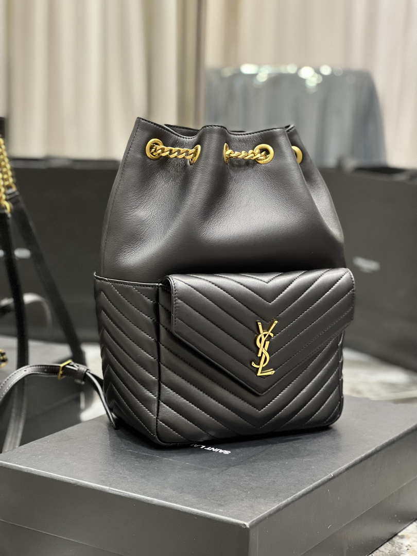 YSL 672609 Joe Backpack In Lambskin Black