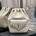 YSL 672609 Joe Backpack In Lambskin White - Default Title - View 1