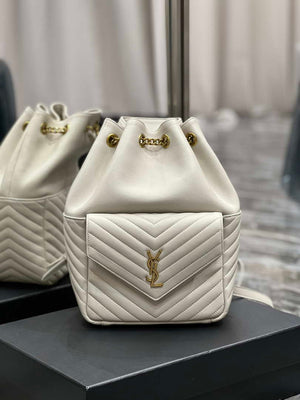YSL 672609 Joe Backpack In Lambskin White - Default Title - View 1