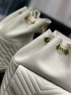 YSL 672609 Joe Backpack In Lambskin White - Default Title - View 3