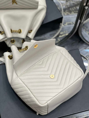 YSL 672609 Joe Backpack In Lambskin White - Default Title - View 7