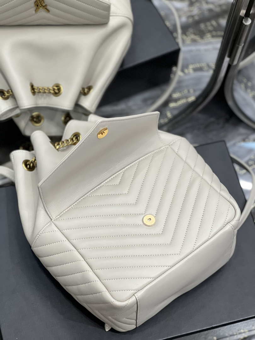 YSL 672609 Joe Backpack In Lambskin White - Default Title - View 7