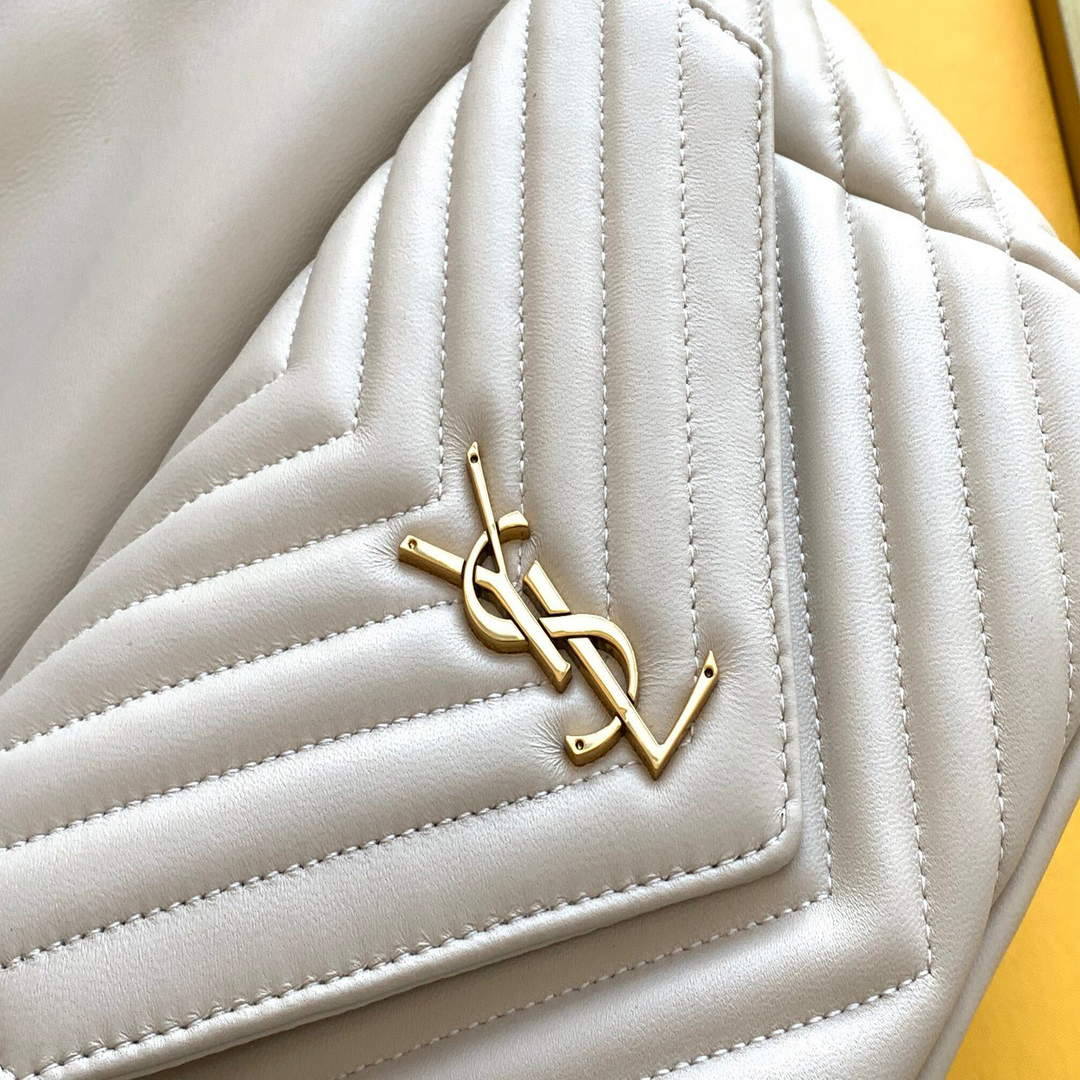 YSL 672609 Joe Backpack In Lam¨¦ Leather White