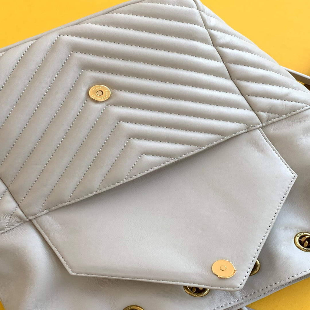 YSL 672609 Joe Backpack In Lam¨¦ Leather White