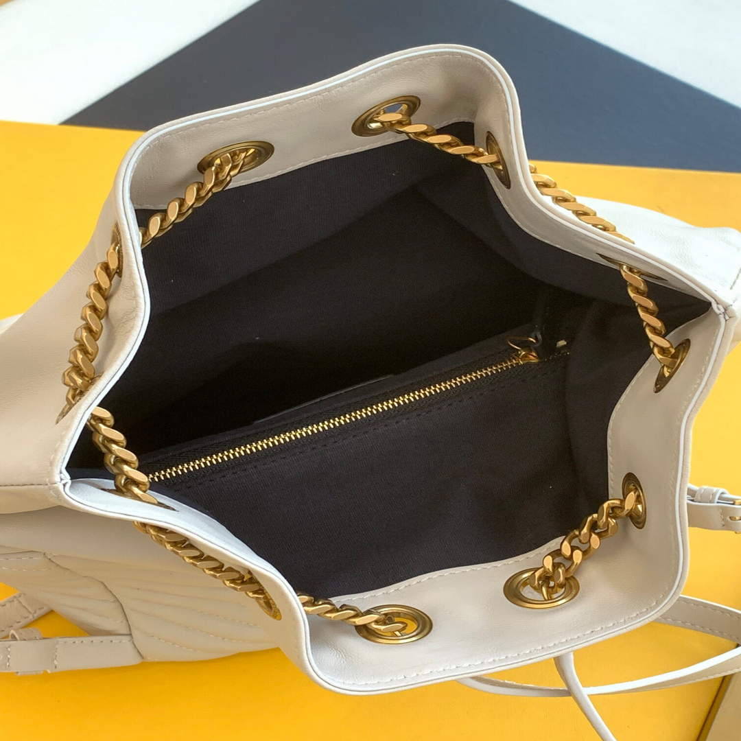 YSL 672609 Joe Backpack In Lam¨¦ Leather White